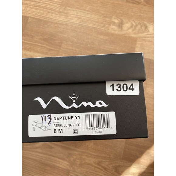 Nina Neptune Women's Silver Metallic Strappy Evening Dress Sandals Size 8M NIB - Picture 4 of 15